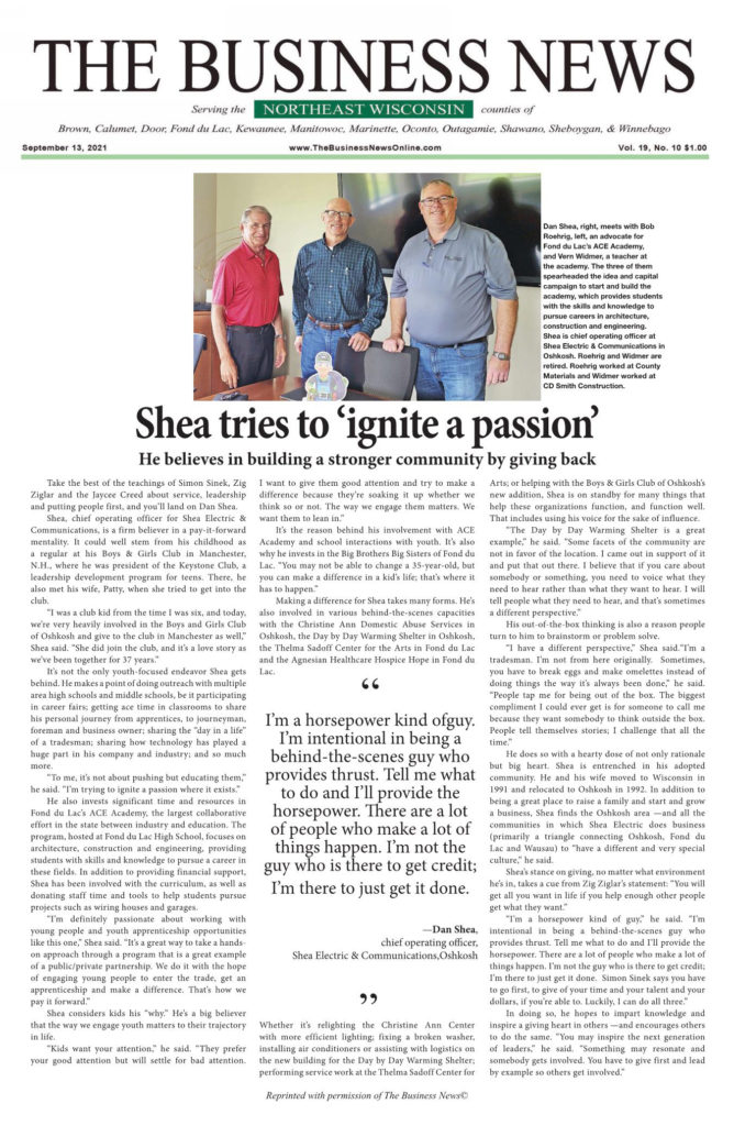 Shea tries to 'ignite a passion'